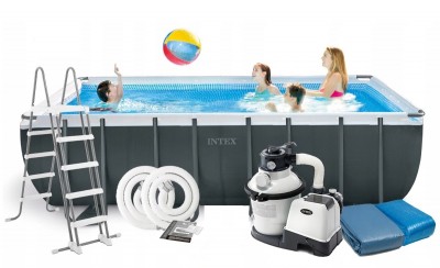 Каркасный бассейн Intex Rectangular Ultra Frame Pool 28352 (549 см х 274 см х 132 см) + аксессуары